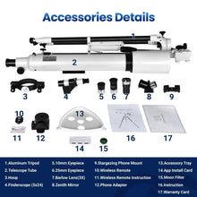 Load image into Gallery viewer, Professional Telescope 210X W/ Star Tracking APP for Beginner Adults

