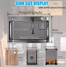 Load image into Gallery viewer, Kitchen Sink Stainless Steel W Pulldown Faucet Black 29
