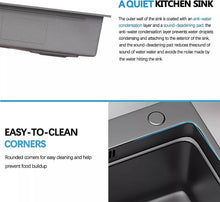 Load image into Gallery viewer, Kitchen Sink Stainless Steel W Pulldown Faucet Black 29
