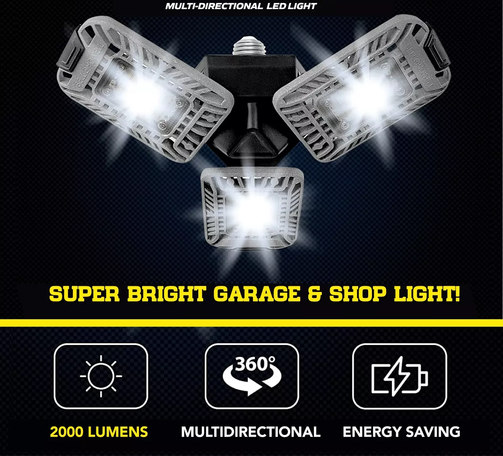 3 Panel Led Load image into Gallery viewer, 2000 Lumens Multi-Directional Led 3 ...