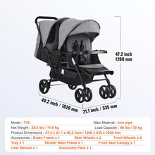 Load image into Gallery viewer, Foldable Double Stroller
