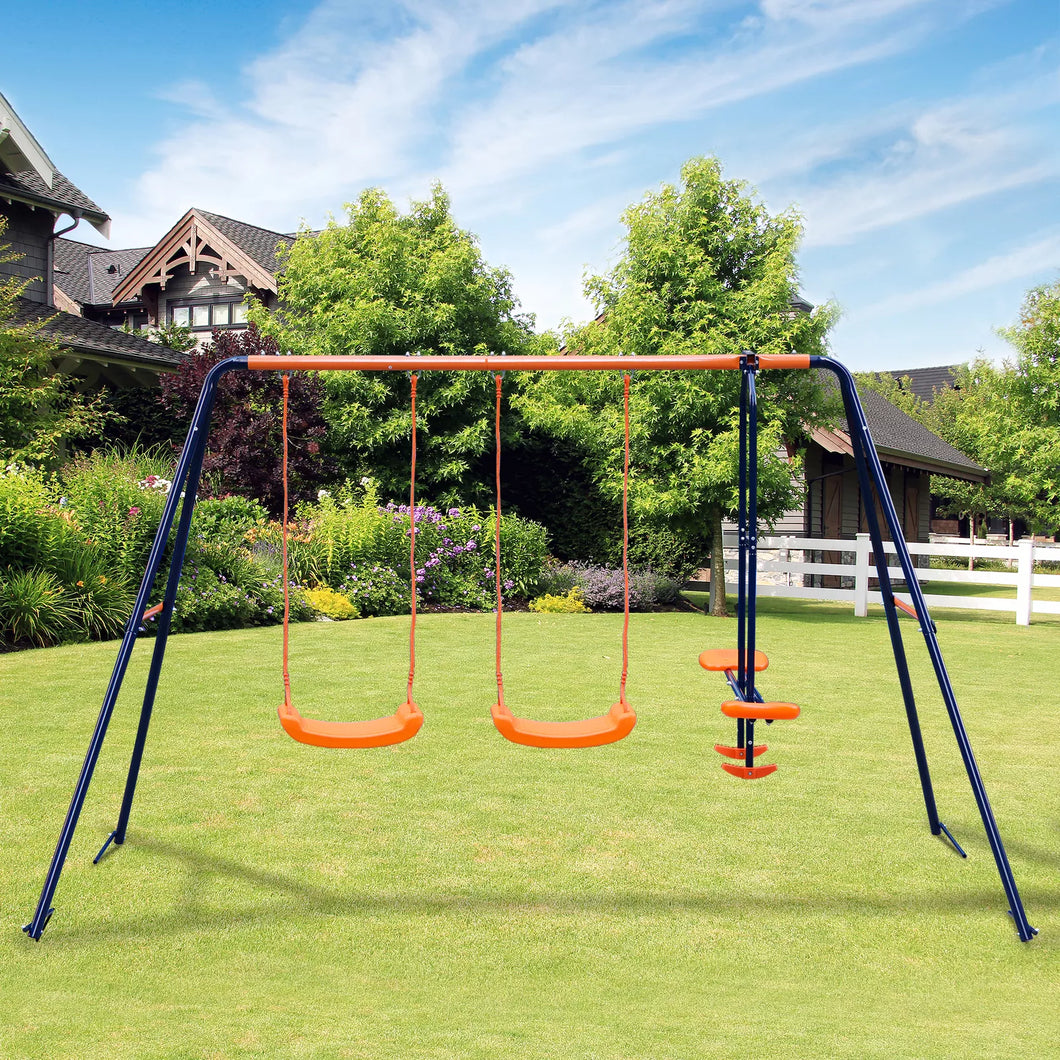 Swing Set Spring Outdoor Metal Swing Set Playground – Until Times Up