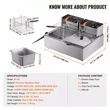 Load image into Gallery viewer, 25Qt Commercial Electric Deep Fryer
