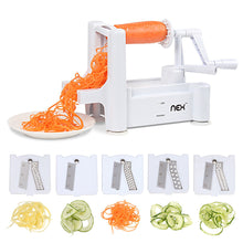 Load image into Gallery viewer, 5-in-1 Manual Vegetable Zucchini Spiralizer Noodle Maker Machine
