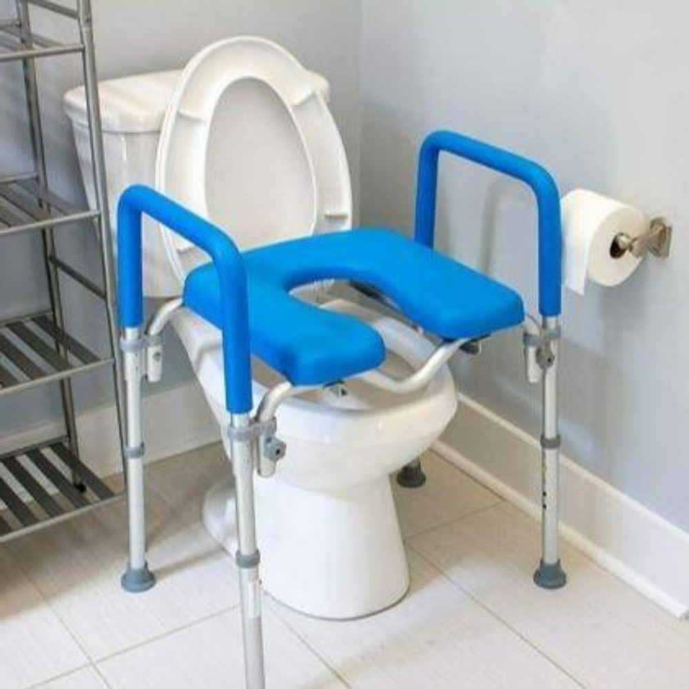 Heavy Duty Adjustable Handicap Raised Toilet Seat Riser With Arms