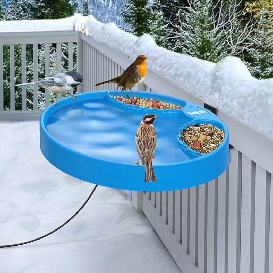Heated Modern Winter Outdoor Garden Porch Hummingbird Bird Bath