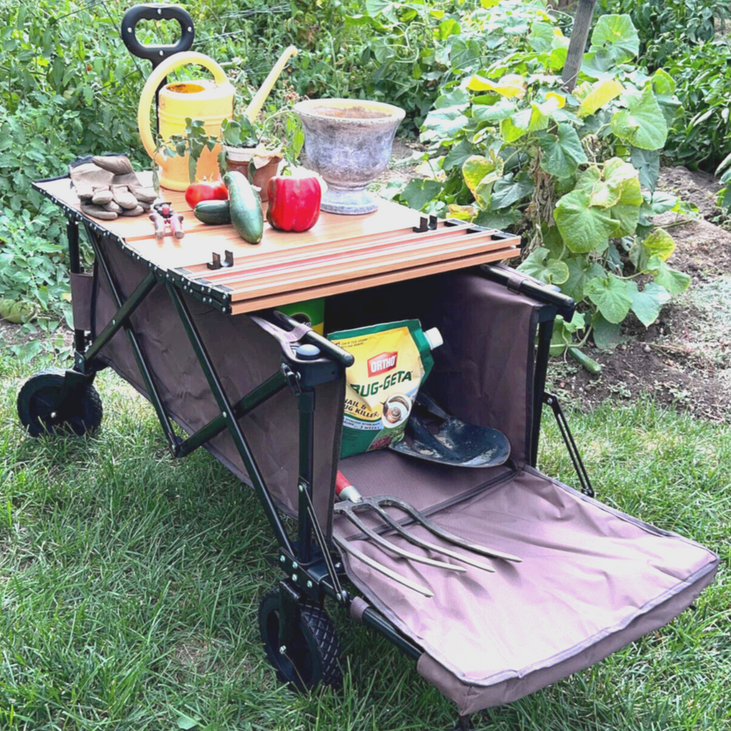Collapsible Outdoor Lawn Garden Yard Wagon Planting Cart