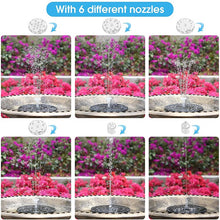 Load image into Gallery viewer, 3.5W Solar Fountain Pump with 6 Fountain Water Styles And LED Lights
