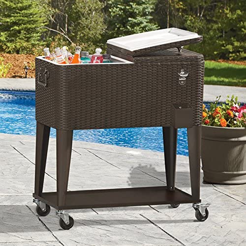 Large Wheeled Outdoor Patio Party Ice Box Beverage Cooler Chest