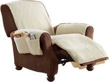 Load image into Gallery viewer, Large And Small Anti-Slip Fleece Recliner Chair Seat Cover With Pockets
