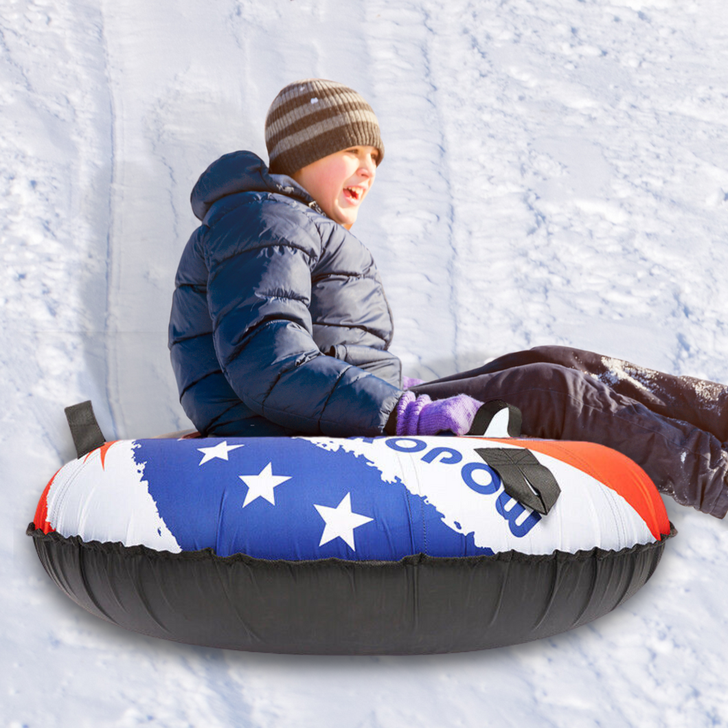 Heavy Duty Winter Adults / Kids Round Inflatable Saucer Snow Tube Sled