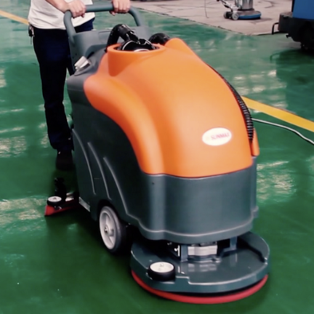 Powerful Electric Walk Behind Auto Hard Wood Tile Floor Scrubber Cleaning Machine