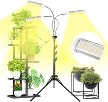 Load image into Gallery viewer, Freestanding LED Triple Head Full Spectrum Indoor Plant Grow Lights

