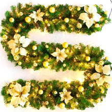 Load image into Gallery viewer, Premium Pre-Lit Indoor / Outdoor Stairs Christmas Garland Decoration 9 FT
