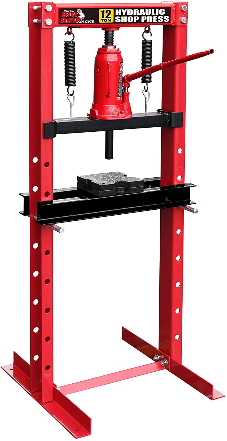 12 Ton Steel H Frame Hydraulic Shop Press With Stamping Plates