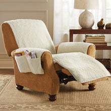 Load image into Gallery viewer, Large And Small Anti-Slip Fleece Recliner Chair Seat Cover With Pockets
