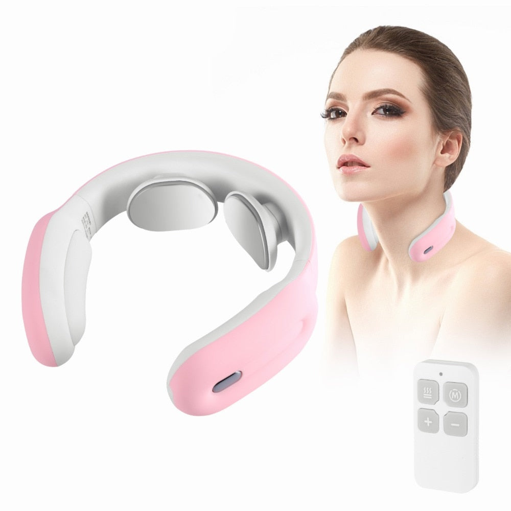 Portable Smart Electric Pulse Cervical Neck Relax Massager With Heat ...