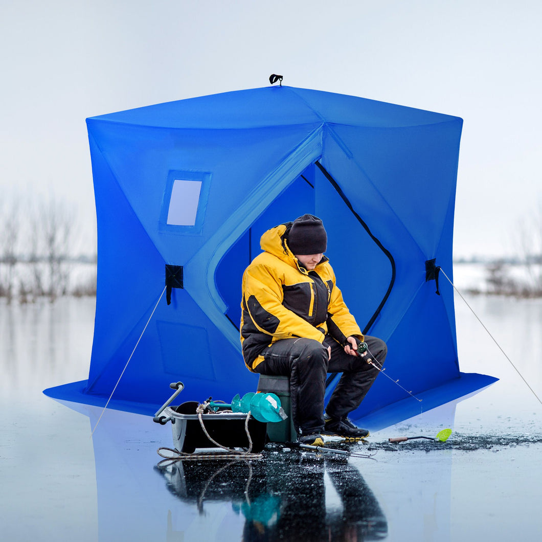 Heavy Duty Insulated Pop Up Winter Ice Fishing Camping Tent Shanty
