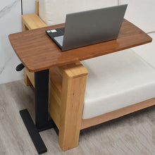 Load image into Gallery viewer, Wooden Height Adjustable Slide Under Couch Laptop Dining Side Table
