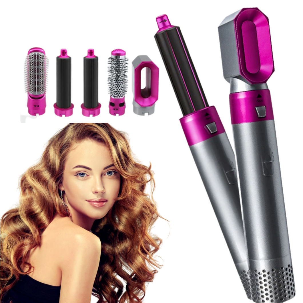 Hair Airflow Curler Dryer Brush 5 In 1 Flawless Electric Blow Dryer Comb Hair Curling Wand Detachable Brush Kit Curling Iron Gift For Women