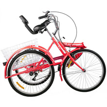 Load image into Gallery viewer, Folding Adult Three Wheel Tricycle Bike With Basket 26&quot;
