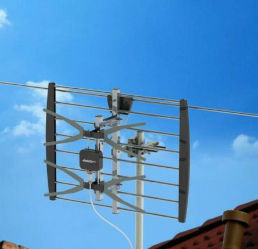 Long Range Antenna TV - Outdoor Digital Reception 360° Rotation (up to 200 Miles) w/ Pole