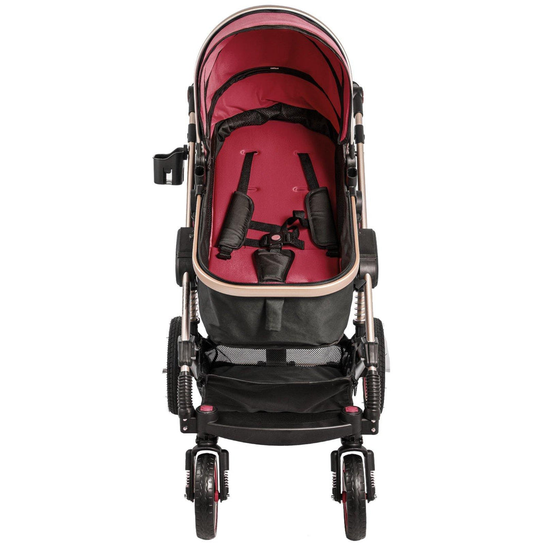 Red Baby Stroller Foldable Pram Car Seat - Until Times Up