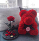 Romantic Rose Teddy Bear | 9" Luxurious Red Bear - Until Times Up