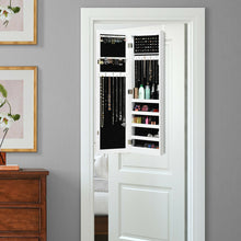 Load image into Gallery viewer, Modern Over The Door Light Up Jewelry Storage Mirror Armoire
