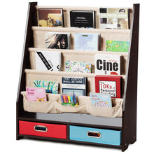 Load image into Gallery viewer, Kids Wooden Multi Tier Playroom Bookshelf Toy Organizer Rack
