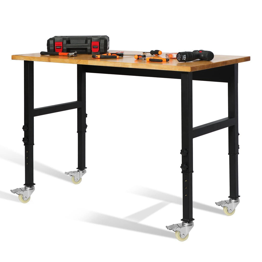 Portable Adjustable Woodworking Garage Mobile Workbench Table