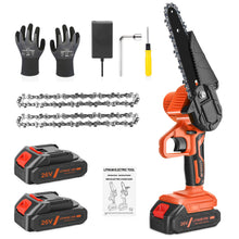 Load image into Gallery viewer, Battery Powered Cordless Electric Mini Tree Branch Chainsaw
