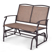 Load image into Gallery viewer, Modern Outdoor Metal Fron Porch Garden Patio Loveseat Glider Bench
