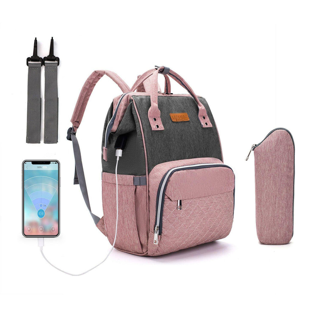USB Baby Diaper Bag With Feeding Bottle Bag - Until Times Up