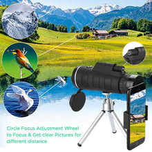 Load image into Gallery viewer, HD Monocular Telescope With Phone Tripod | 40X60mm Night Vision Lens Included For Outdoor Hiking
