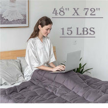 Load image into Gallery viewer, 15 lbs Breathable Weighted Blanket 48 x 72&quot; Reduce Stress Promote Sleep - Until Times Up
