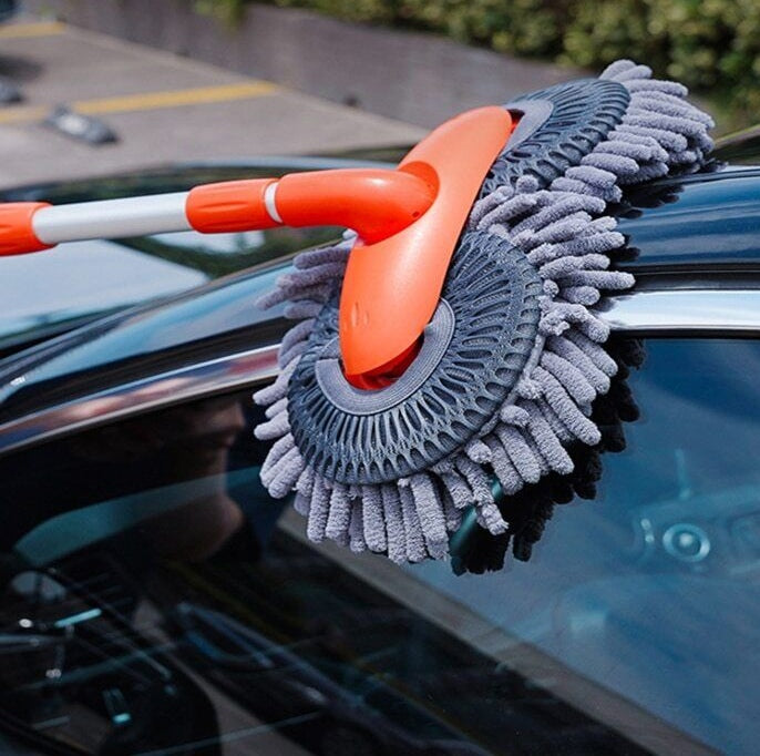 Rotating Double Head Microfiber Car Exterior Cleaner Duster Mop