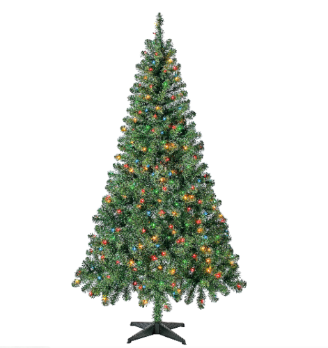Christmas Tree 6.5 ft With 300 Pre-Strung Mini Lights, Stand Included - Until Times Up