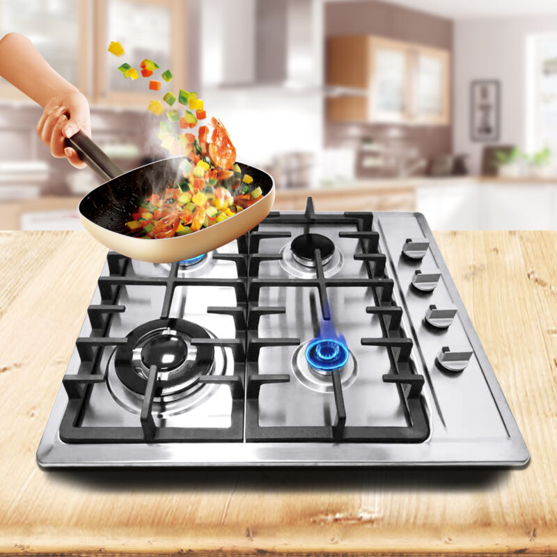 23'' 4 Burners Built-In Stove Top Gas Cooktop LPG/NG Gas Cooking Cooktop Kitchen