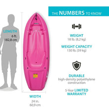 Load image into Gallery viewer, 6 ft Youth Kayak, Pink
