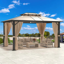 Load image into Gallery viewer, 10&#39;x13&#39; PVC Roof Gazebo, Outdoor PVC Double Roof Canopy Aluminum Frame
