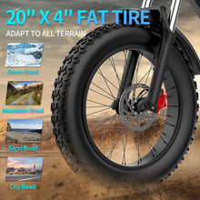 Load image into Gallery viewer, Electric Bike 1000W/2000W 13Ah/20Ah/40Ah 20&#39;&#39; Fat Tire Mountain E-bike
