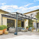 Patio Metal Pergola Gazebo Wall-Mounted Shelter Rectangle W/ Hard Top