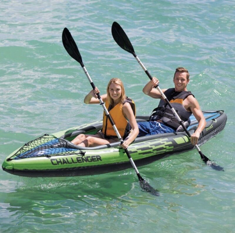 2-Person Inflatable Kayak: Resistant Material, Powerful Pump, Double Air Chamber