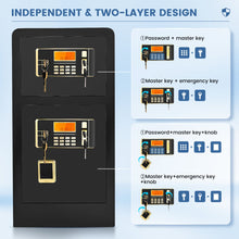 Load image into Gallery viewer, Large Home Safes 4.5Cub Fireproof Double Safes Lockbox Digital Keypad Money Safe
