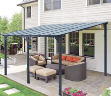 Load image into Gallery viewer, Patio Metal Pergola Gazebo Wall-Mounted Shelter Rectangle W/ Hard Top
