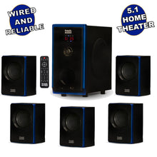 Load image into Gallery viewer, Acoustic Audio 5.1 Bluetooth 6 Speaker System Home Theater Surround Sound NEW
